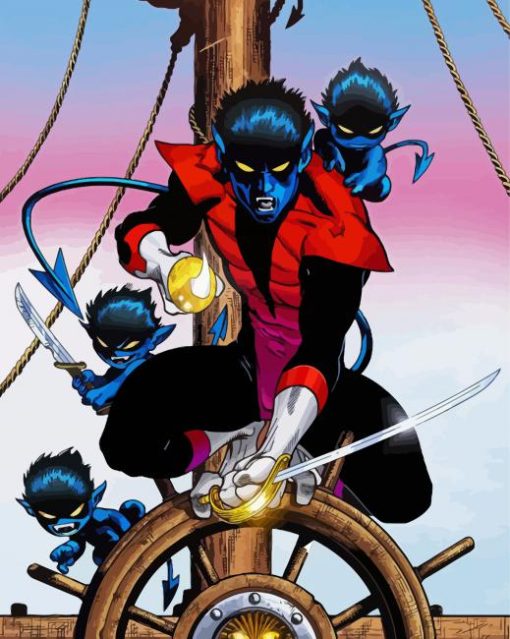 Nightcrawler X Men Marvel paint by numbers