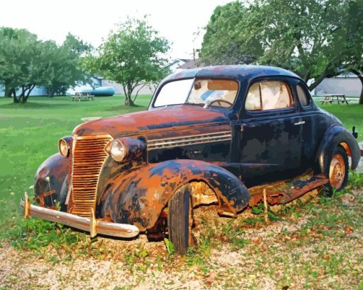 Old Rusty Car paint by numbers