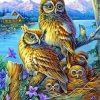 Owl Family paint by numbers