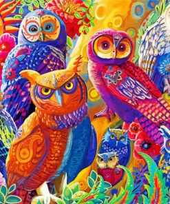 Owls Birds Art paint by numbers