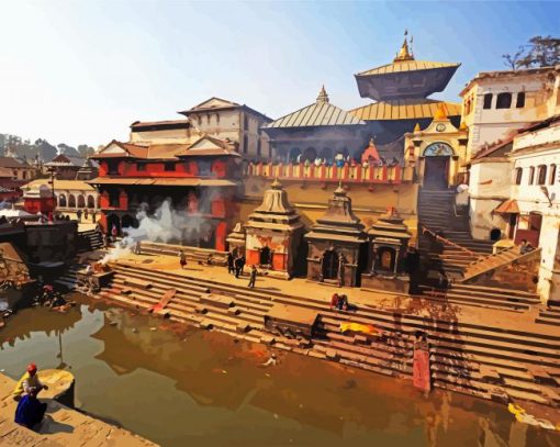 Pashupatinath Temple Kathmandu paint by numbers