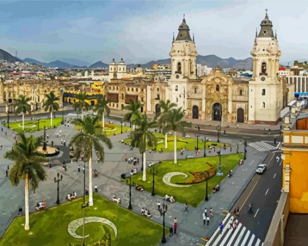 Peru Lima Main Square paint by numbers