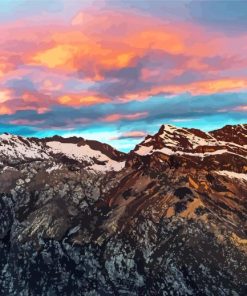 Peru Nevado Pisco Mountain paint by numbers