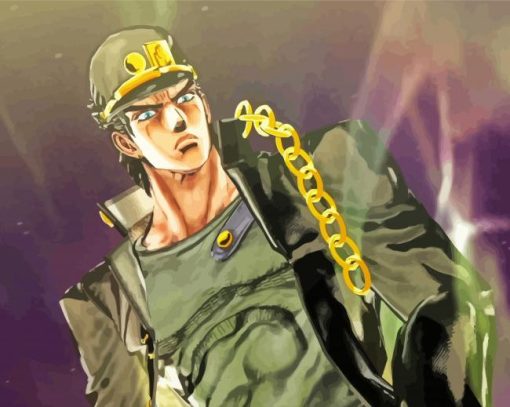 Powerful Jotaro Kujo paint by numbers