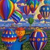 Rainbow Hot Air Balloons paint by numbers