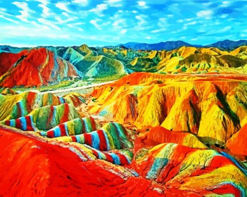 Rainbow Mountain Peru paint by numbers