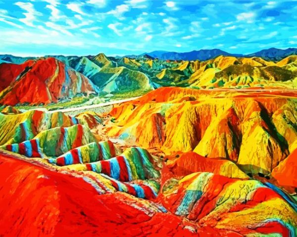 Rainbow Mountain Peru paint by numbers