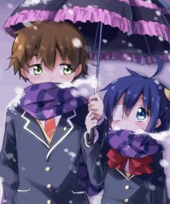 Rikka and Yuta in Winter paint by numbers