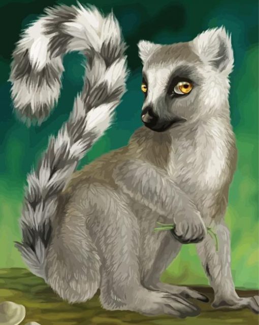 Ring Tailed Lemur Animal paint by numbers