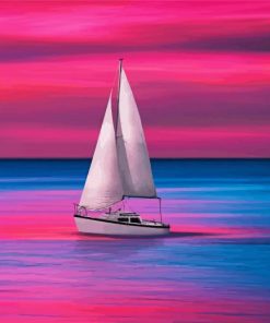 Sailboat at Sunset paint by numbers