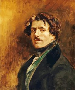 Self Portrait with Green Vest Delacroix Eugène paint by numbers