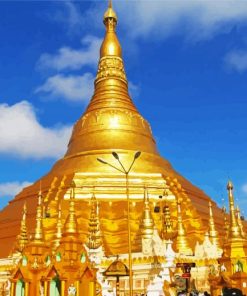 Shwedagon Pagoda Myanmar paint by numbers