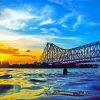 Sunrise at Howrah Bridge India paint by numbers