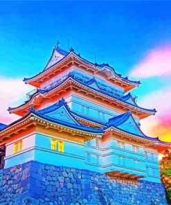 Sunset At Odawara Castle paint by numbers