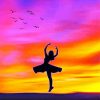 Sunset Ballerina Silhouette paint by numbers