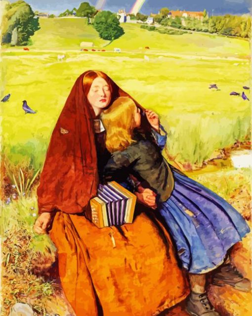 The Blind Girl by John Everett Millais paint by numbers