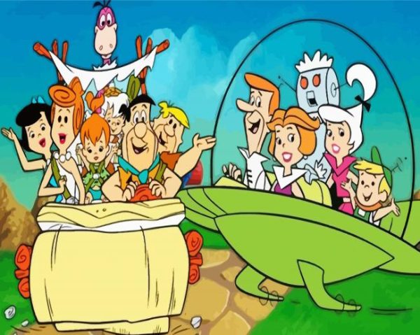 The Flintstones Cartoon Families paint by numbers