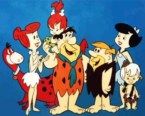 The Flintstones Cartoon Family paint by numbers