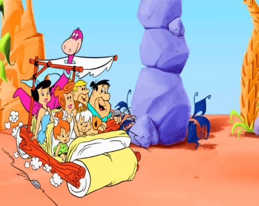 The Flintstones Family paint by numbers