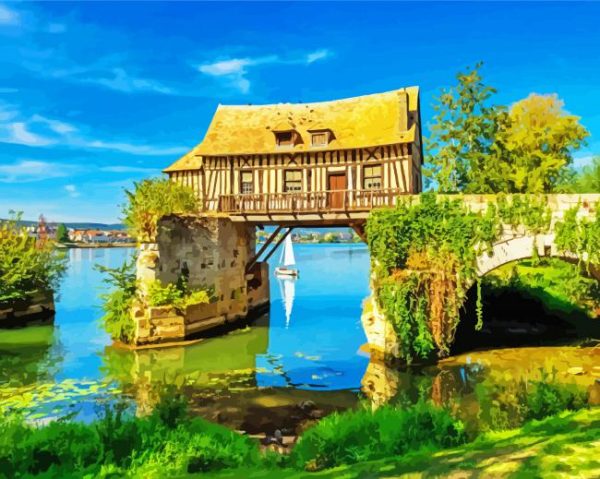 The Mill of Vernon France paint by numbers