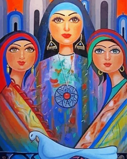 Three Religious Women paint by numbers