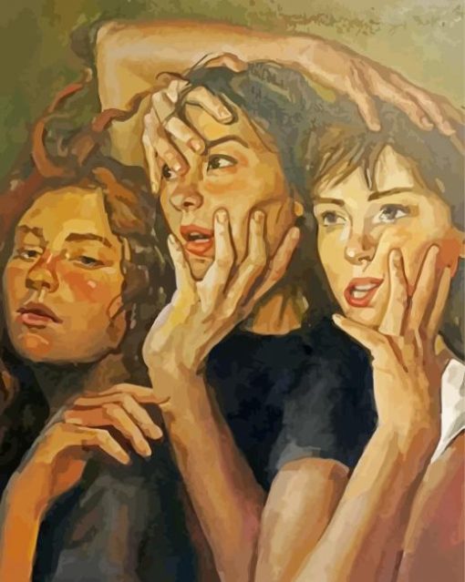 Three Weird Women paint by numbers