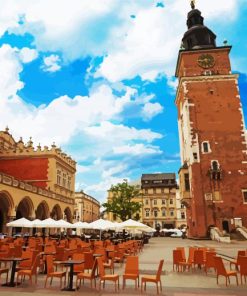 Town Hall Tower Krakow paint by numbers