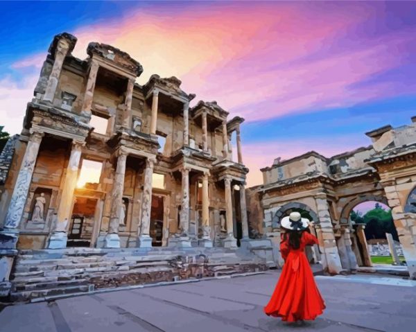 Traveling Izmir Celsus Library paint by numbers