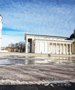 Vilnius Cathedral Basilica Lithuania paint by numbers