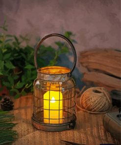 Vintage Candle Lantern paint by numbers