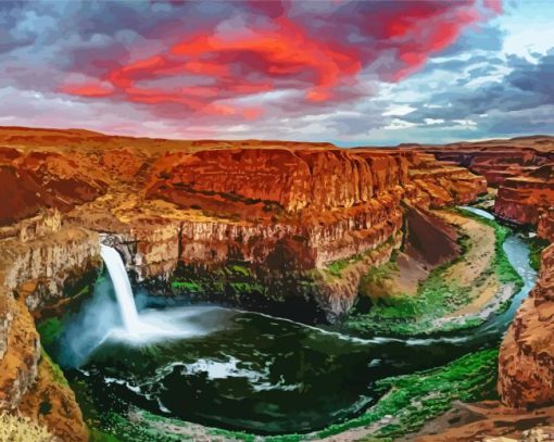 Washington Palouse Waterfall paint by numbers