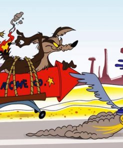 Wile E Coyote and The Road Runner Cartoon Characters paint by numbers