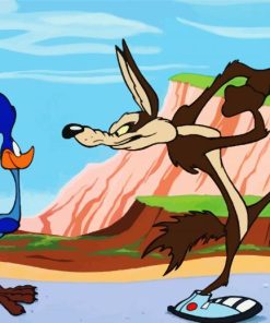 Wile E Coyote and The Road Runner Cartoon paint by numbers