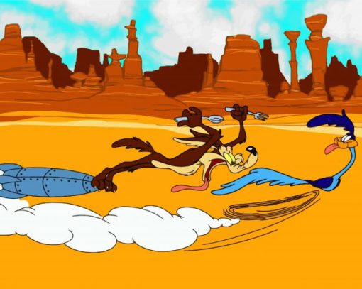 Wile E Coyote and The Road Runner paint by numbers