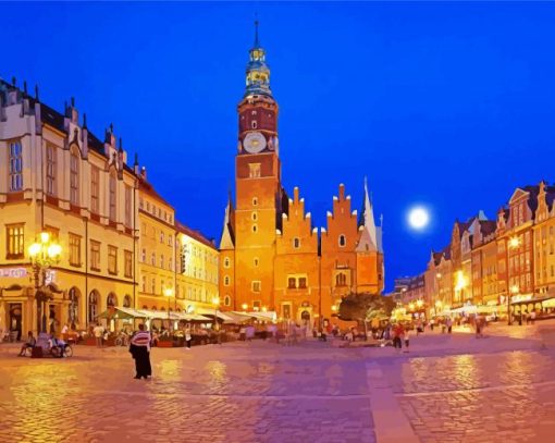 Wroclaw Market Square paint by numbers