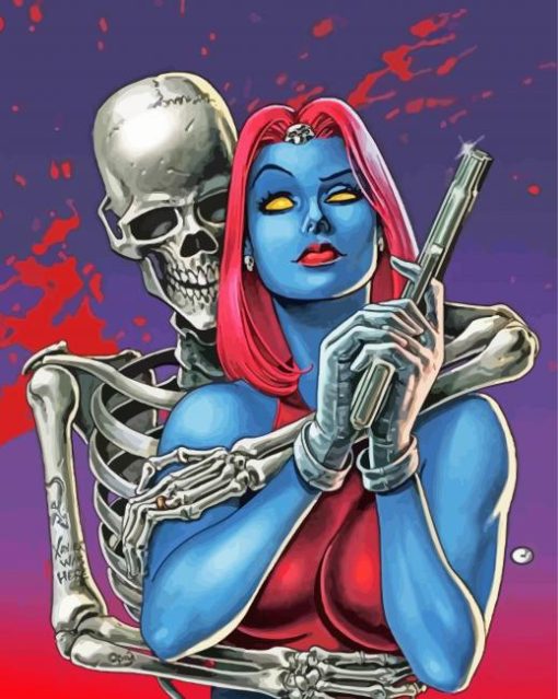 X Men Mystique and Skull paint by numbers