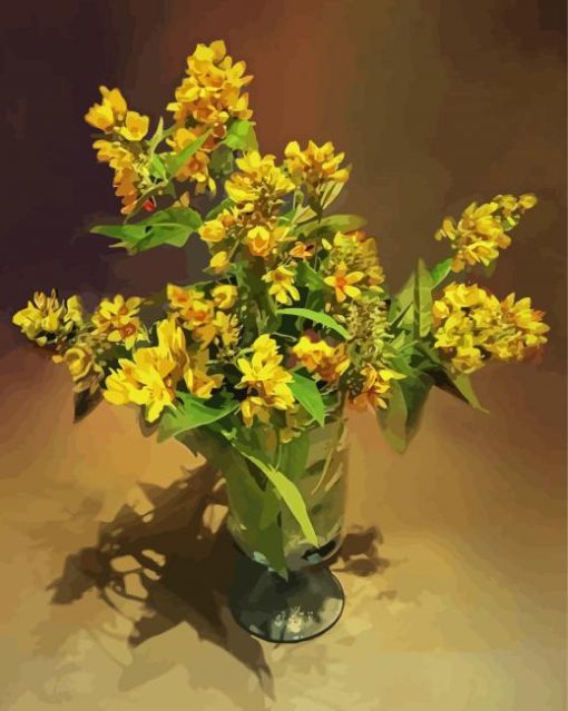 Yellow Phlox Vase Paint By Number