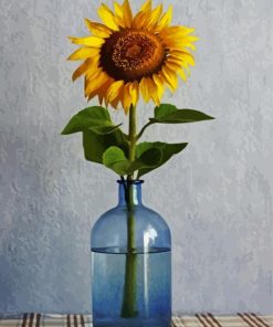 Yellow Sunflower Vase paint by numbers