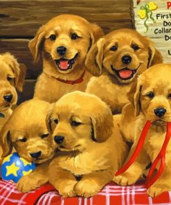 Adorable Puppies paint by numbers