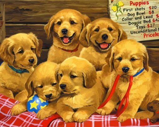 Adorable Puppies paint by numbers