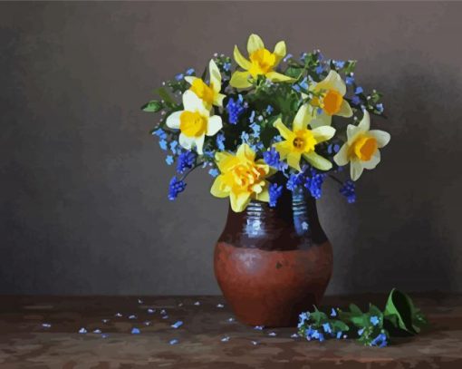 Aesthetic Jug and Wild Daffodils paint by numbers