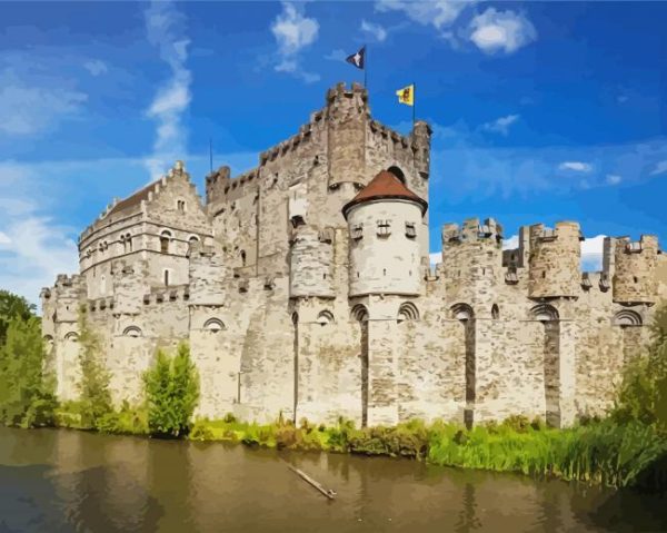 Aesthetic Gravensteen Ghent paint by numbers