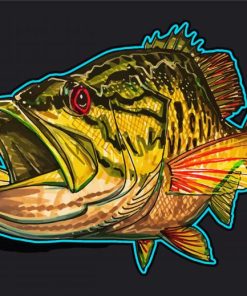 Aesthetic Smallmouth Illustration paint by numbers