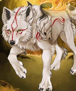 Aesthetic Okami Dog Art paint by numbers