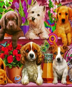 Aesthetic Puppies paint by numbers