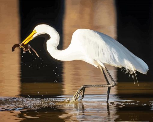 Aesthetic White Egret paint by numbers