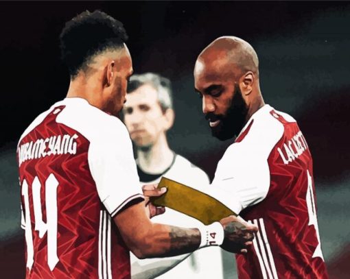 Aubameyang and Lacazette Arsenal paint by numbers