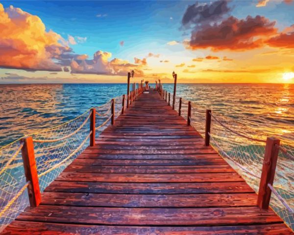Beach Bridge paint by numbers