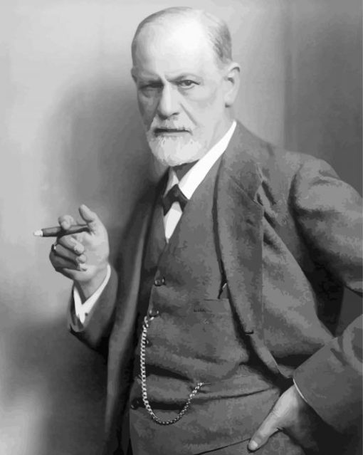 Black and White Sigmund Freud paint by numbers