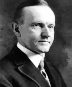 Black and White Calvin Coolidge Side Profile paint by numbers